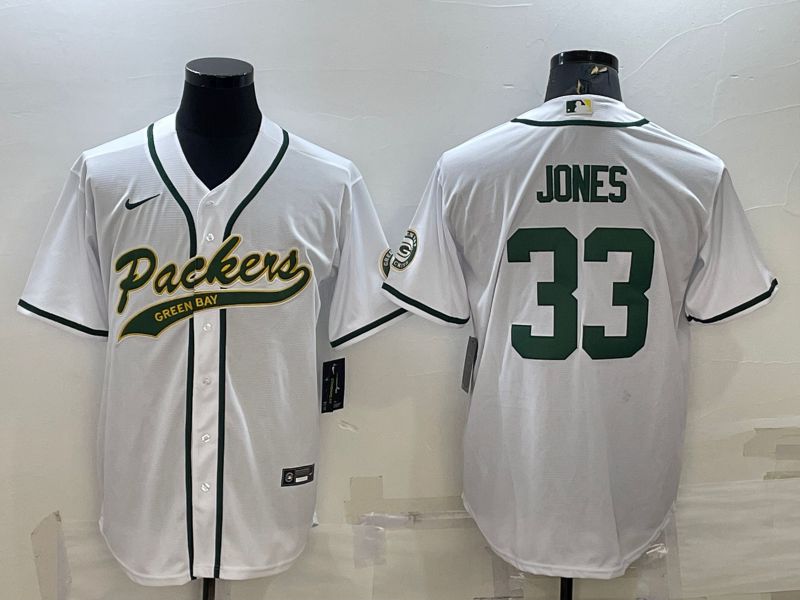 Men Green Bay Packers #33 Jones White 2022 Nike Co branded NFL Jersey->miami dolphins->NFL Jersey